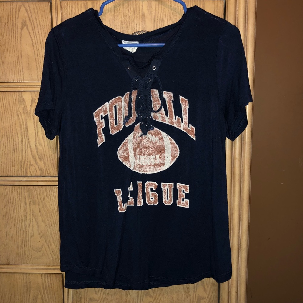 Dirtie Laundry Navy Blue Tied Top